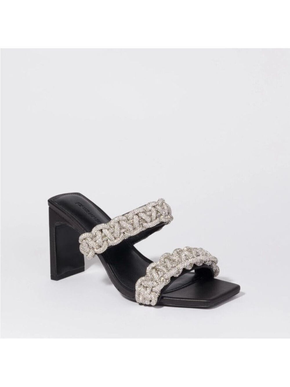 JONATHAN SIMKHAI Walker Crystal Rope Heeled Embellished Sandals in Black - NWT